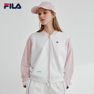 FILA 斐乐官方女子外套 2020夏季新款棒球领针织宽松运动外套女 标准白-WT 165/84A/M