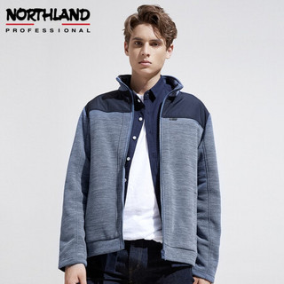 诺诗兰（NORTHLAND）男士加绒外套2020秋冬新品 保暖舒适抓绒衣男 深藏青麻灰色 175