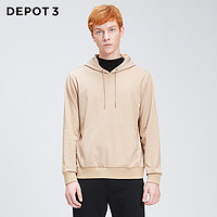 DEPOT3 男装卫衣 设计品牌2020新品经典双面针织连帽套头长袖卫衣