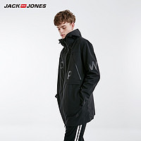 JackJones杰克琼斯 219121530 男士字母印花风衣 E40黑色 165/88A/XS