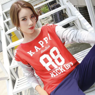 Kappa 卡帕 女士套头衫 K0462WT06 红灰 S