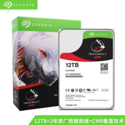 希捷(Seagate) NAS硬盘 12TB 256MB 7200转 PMR CMR垂直技术 网络存储 SATA 希捷酷狼IronWolf ST12000VN0008