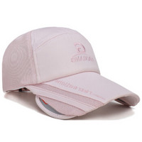 GLO-STORY 帽子男夏季男女同款网眼棒球帽休闲户外运动大檐遮阳帽MMZ824266 粉色