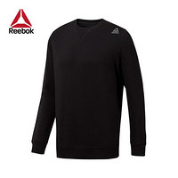 Reebok官方 运动健身 TE FLEECE CREW 男子卫衣 EMQ96 D94201_黑色 A/2XL