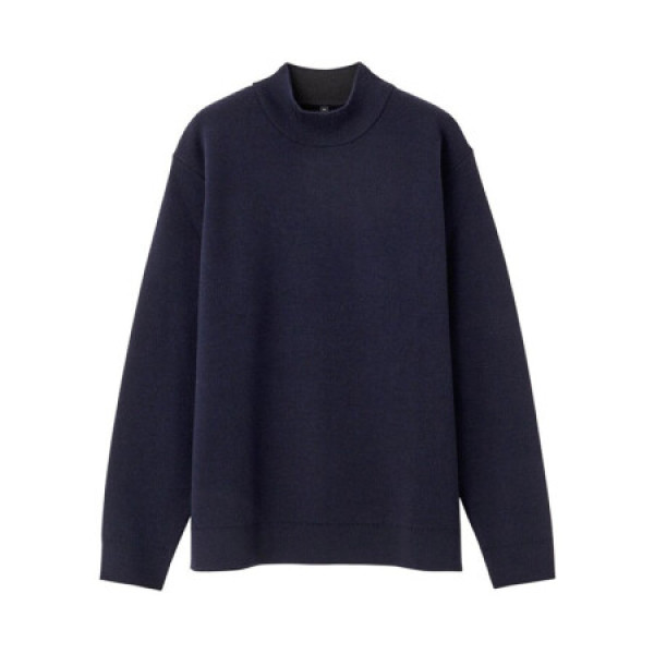 muji无印良品男士高领针织衫m9aa031深海军蓝xl