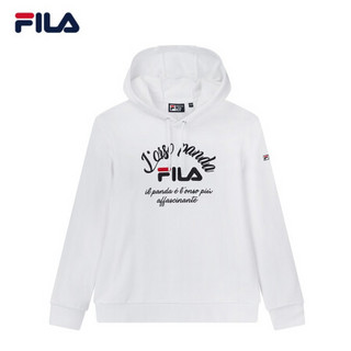 FILA 斐乐官方 男子卫衣 2020春季新品时尚简约ins潮连帽卫衣男 标准白-WT 180/100A/XL