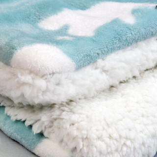 宠百思 狗狗垫子猫睡垫宠物狗窝加厚毛绒毯子保暖棉被 米色星星 S-小型