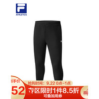 FILA ATHLETICS 男子针织长裤 2020秋季新款运动休闲健身跑步下装 深黑-BK 185/92A/XXL