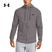 安德玛官方UA 运动拉链外套男女同款Under Armour1352012 灰色015 男码3XL