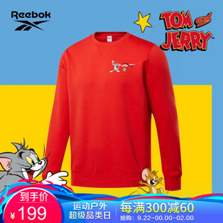 Reebok锐步男女休闲长袖卫衣 猫和老鼠时尚经典运动潮流大衣GK9157 GK9157_红色 A/L