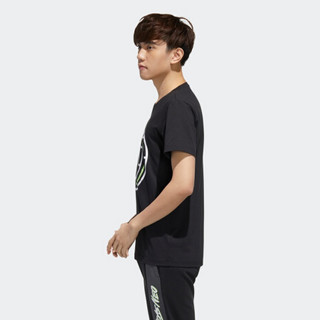 阿迪达斯官网 adidas neo M FAVES TEE 男装运动短袖T恤FP7356 黑色 A/M(175/96A)