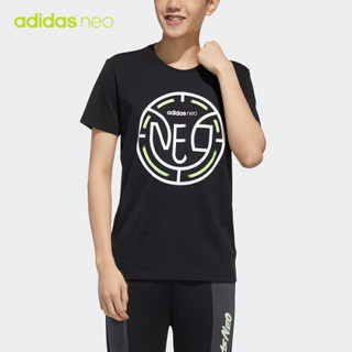 阿迪达斯官网 adidas neo M FAVES TEE 男装运动短袖T恤FP7356 黑色 A/M(175/96A)