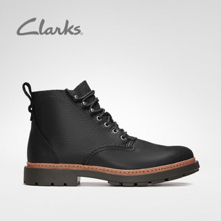 其乐Clarks男鞋Trace Explore英伦工装靴休闲皮靴男士马丁靴系带 黑色 41(255)