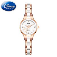迪士尼(Disney)手表女ins风简约气质防水学生韩版潮流石英表 216玫金壳白面