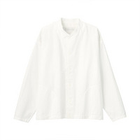 无印良品 MUJI Labo 男女通用 粗棉线 水洗牛津 立领衬衫 米白色 L-XL