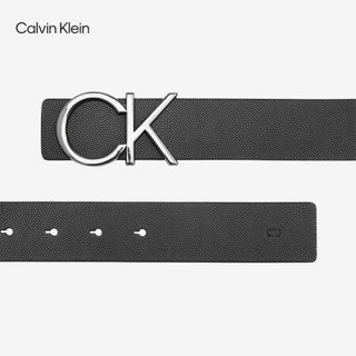 CK Jeans 2020秋冬新款 男士可翻转双面扣孔腰带 HC0605H4000 001-黑色 95cm
