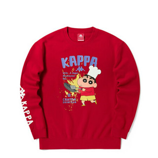 Kappa卡帕蜡笔小新联名套头衫2020新款情侣男女运动卫衣休闲印花外套K0AZ2WT76D 暗红色-557 S