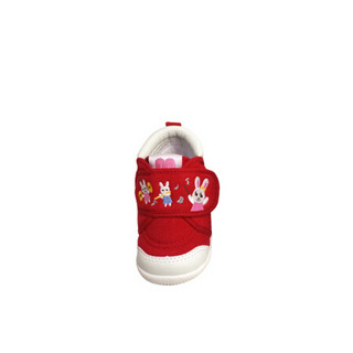 MIKIHOUSE男女童学步鞋保暖二段小兔子指挥家刺绣牛仔款宝宝运动鞋11-9302-976 红色 14CM