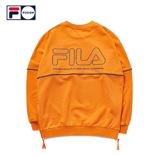 FILA FUSION斐乐官方情侣款卫衣男女秋冬运动休闲潮流宽松长袖套头衫男女子 橙色-OR（宽松版型，建议拍小一码） 160/84A/XS