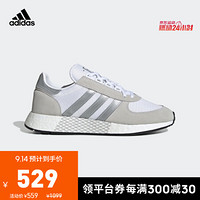 阿迪达斯官网 adidas MARATHON TECH 男子跑步运动鞋EF4397 白/银色/一号黑 44.5(275mm)