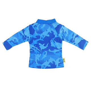 澳洲babyBANZ婴幼儿童防晒泳衣男女宝速干透气游泳衣泳装(3个月-12岁) 蓝色鲨鱼-长袖 0码 (12个月)