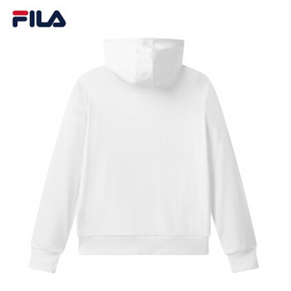 FILA 斐乐官方 女子连帽卫衣 2020秋季新款基础印花运动休闲女装 标准白-WT 165/84A/M