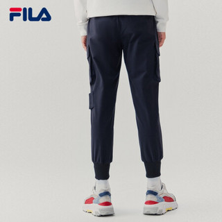 FILA 斐乐官方男子梭织长裤2020秋季新款工装裤时尚潮流前卫裤装 传奇蓝-NV 190/96A/XXXL