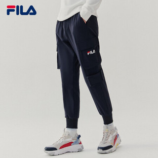 FILA 斐乐官方男子梭织长裤2020秋季新款工装裤时尚潮流前卫裤装 传奇蓝-NV 190/96A/XXXL