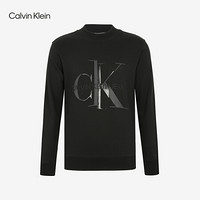 CK Jeans 2020秋冬款 男装层叠反光刺绣LOGO长袖卫衣 J316508 BEH-黑色 M