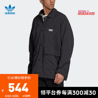 阿迪达斯官网 adidas 三叶草 FS COAT L JKT男装运动茄克外套FM2232 黑色 S(参考身高:173~178CM)