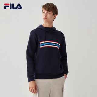 FILA 斐乐官方 男子针织连帽卫衣2020冬季新款时尚运动连帽卫衣男 传奇蓝-NV 175/96A/L