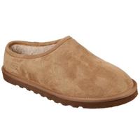 SKECHERS斯凯奇男鞋冬季翻毛皮包跟保暖拖鞋地板鞋家居鞋66095 Tan 7