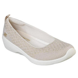 SKECHERS斯凯奇女鞋一脚蹬单鞋休闲鞋低帮浅口便鞋23751 NATURAL / GOLD 7