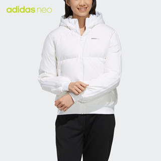 阿迪达斯官网adidas neo 女装休闲冬季短款连帽拉链羽绒服运动外套EI4407 如图 M