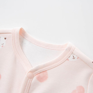 davebella戴维贝拉2020秋装新品新生儿衣服婴儿连体衣 初生儿爬服 粉底印花 80cm（建议身高73-80cm）