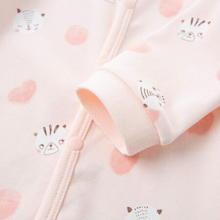 davebella戴维贝拉2020秋装新品新生儿衣服婴儿连体衣 初生儿爬服 粉底印花 80cm（建议身高73-80cm）