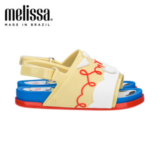 mini melissa梅丽莎2020春夏新品小便利鞋粘撞色小童凉鞋32782 蓝色/黄色/红色 8 内长145mm