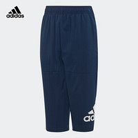 阿迪达斯官网 adidas YB TR W 3/4 P 大童装训练运动3/4裤DV1388 学院藏青蓝/白 176CM