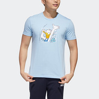 阿迪达斯官网 adidas neo Disney唐老鸭男女运动短袖GJ5643 粉蓝/粉蓝 A/2XL(185/108A)