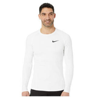 Nike/耐克男运动长袖T恤紧身吸湿排汗Dri-FIT平缝9059801 White/White/Black MD