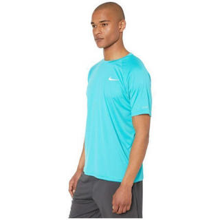Nike/耐克男子运动短袖T恤防紫外线弹力游泳衫9319652 Oracle Aqua 2XL