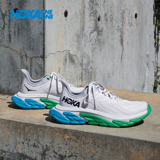 HOKA ONE ONE男Clifton Edge克利夫顿先锋公路跑步鞋回弹缓冲减震轻便透气运动鞋新 云雾灰/荆棘绿 US 7.5 /255mm