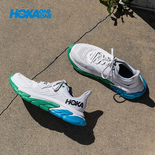 HOKA ONE ONE男Clifton Edge克利夫顿先锋公路跑步鞋回弹缓冲减震轻便透气运动鞋新 云雾灰/荆棘绿 US 7.5 /255mm