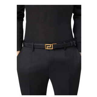 Versace范思哲男士腰带黑色搭扣皮带时尚精致新款 100