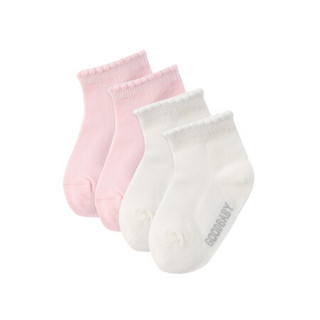 好孩子gb 婴儿袜子夏薄2双装 儿童袜子春季款透气吸汗网眼袜新生儿宝宝袜子 粉红 11