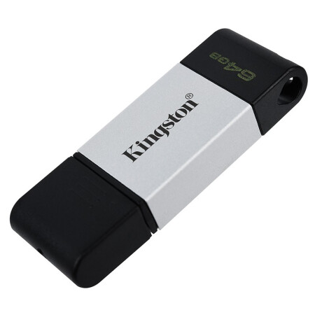 Kingston 金士顿 DT80 USB3.2 Gen1 U盘 银黑色 64GB Type-C