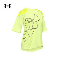 安德玛官方UA Sun Armour女童运动短袖T恤Under Armour1351634 黄色730 童M