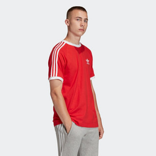 阿迪达斯官网adidas 三叶草 3-STRIPES TEE 男装运动短袖T恤FM3770 亮粉红荧光 L(参考身高:185~188CM)