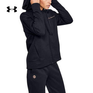 安德玛官方UA Recovery Fleece女子运动拉链外套Under Armour1348712 黑色001 M