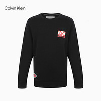 CK Jeans 2020秋冬款 男装滑板LOGO时尚休闲卫衣 J316702 BEH-黑色 M